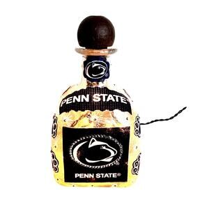 PENN STATE Designer Liquor Style Glass Bottle w/ Lights *Unique Gift Idea